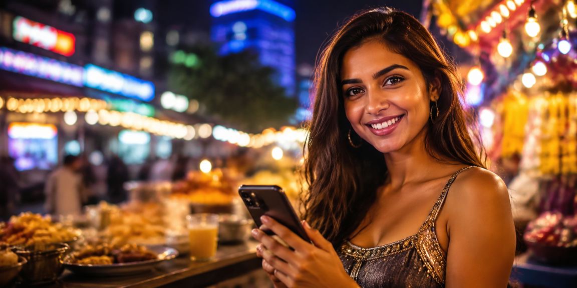 Night market in India with vibrant cricket betting atmosphere